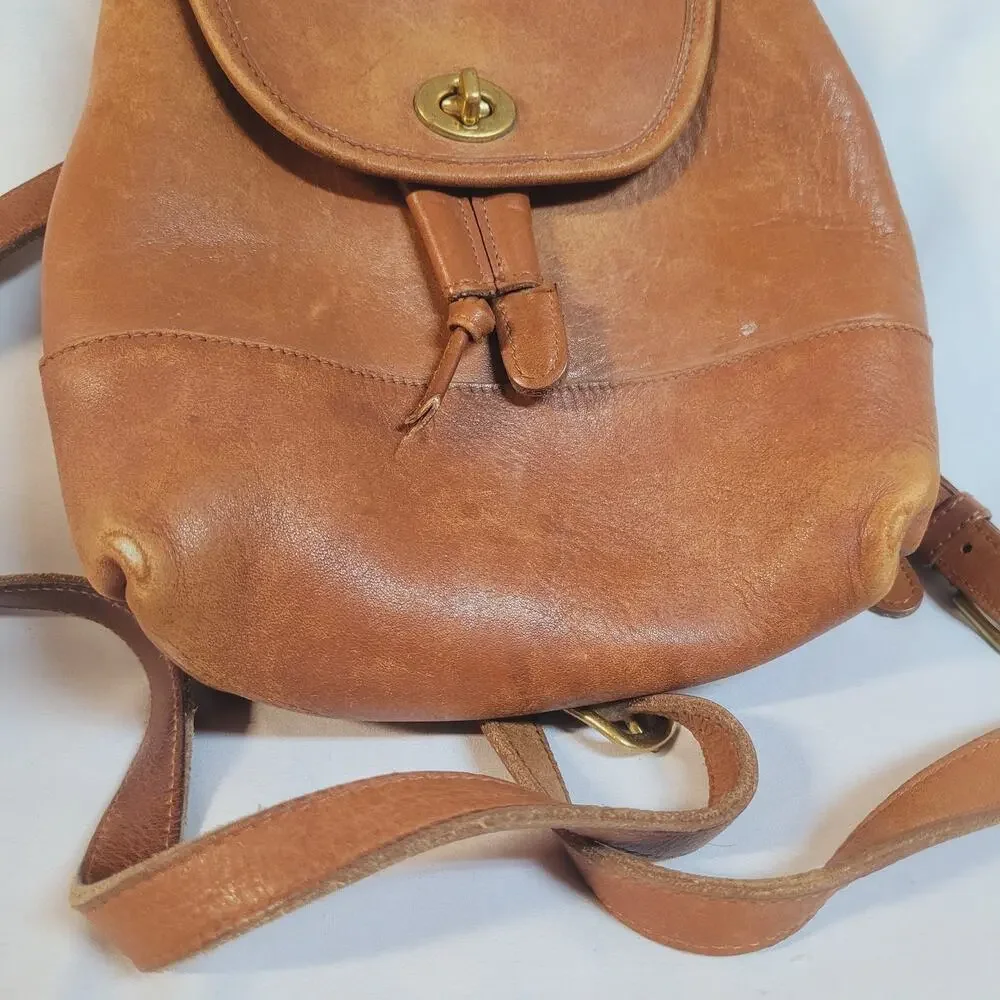 90's Old Coach Backpack Shoulder Bag 9960 Leather Brown 25x20x11cm pre-owned